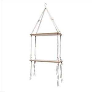 Macrame 2 tier wall shelf